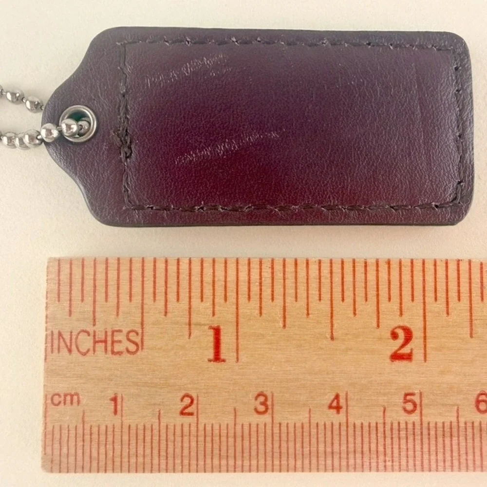 COACH | Medium | Burgundy Purse Hang Tag Charm Silver Chain 2.25